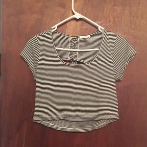 Backless, Lace-up Monochrome Crop Top